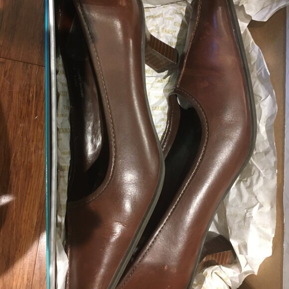 Vintage Passofino Brazilian-made Ladies low-profile Leather Heels US 8.5 Brown - Picture 6 of 6